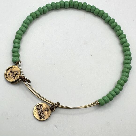 Alex & Ani Green beaded bangle bracelet beads boho bohemian casual jewelry - Picture 5 of 5